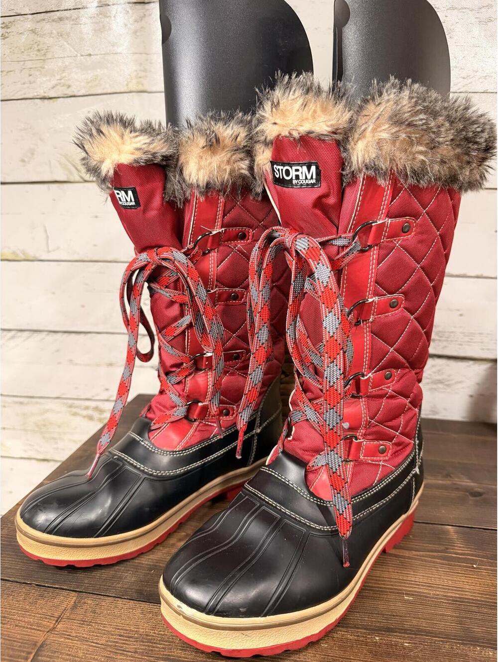 Storm by Cougar Women's Aspen Winter Duck Style Boots Sz 10 Fur Collar Quilted